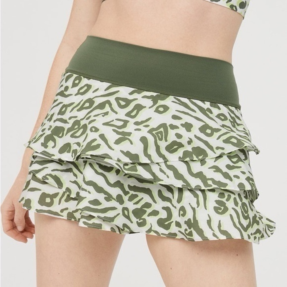 Offline by Aerie Maggie Printed Ruffle Tennis Skirt XXL